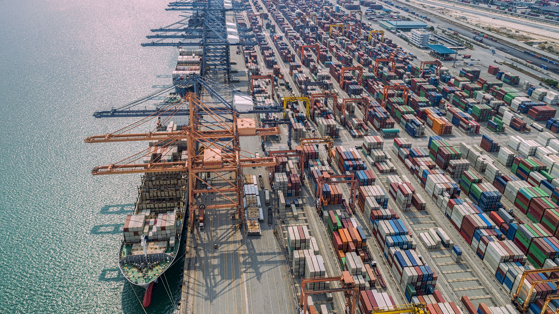 Cargo containers in port