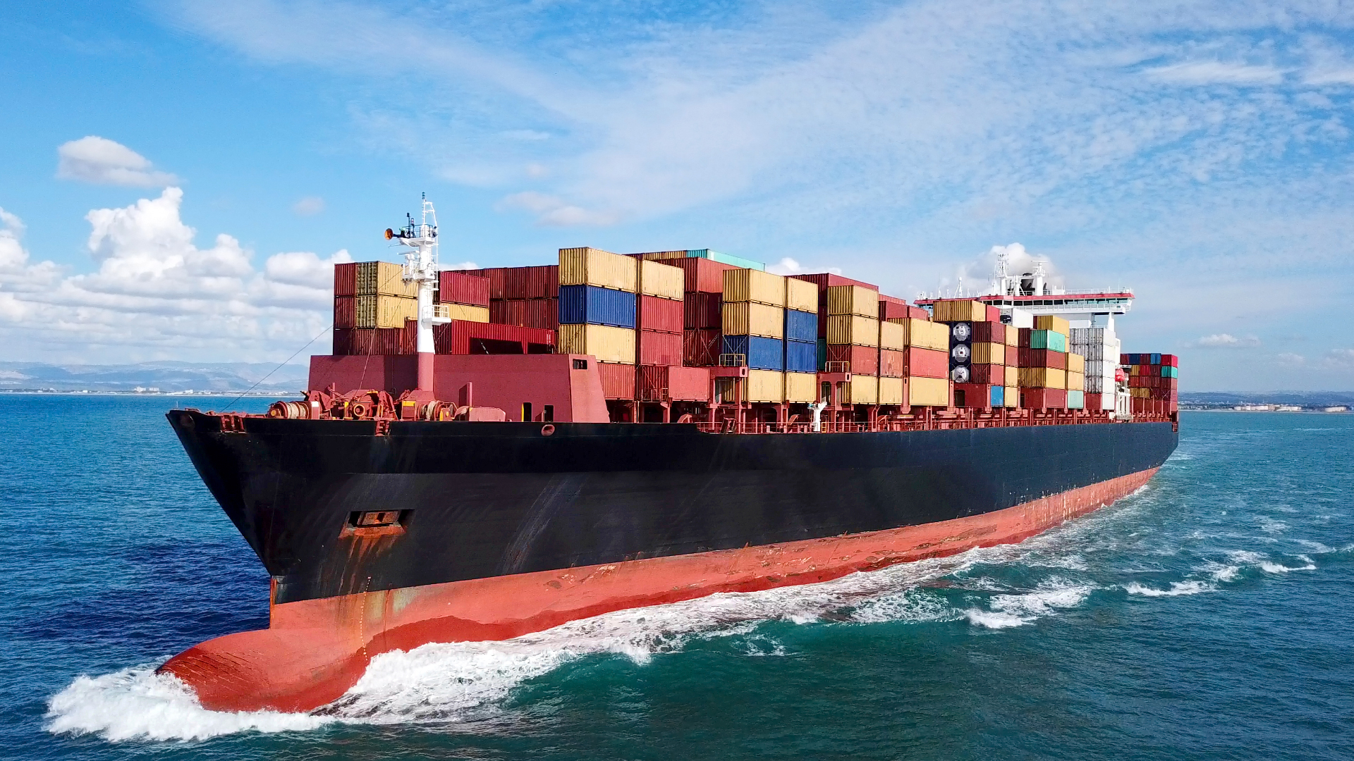 Cargo ship on water