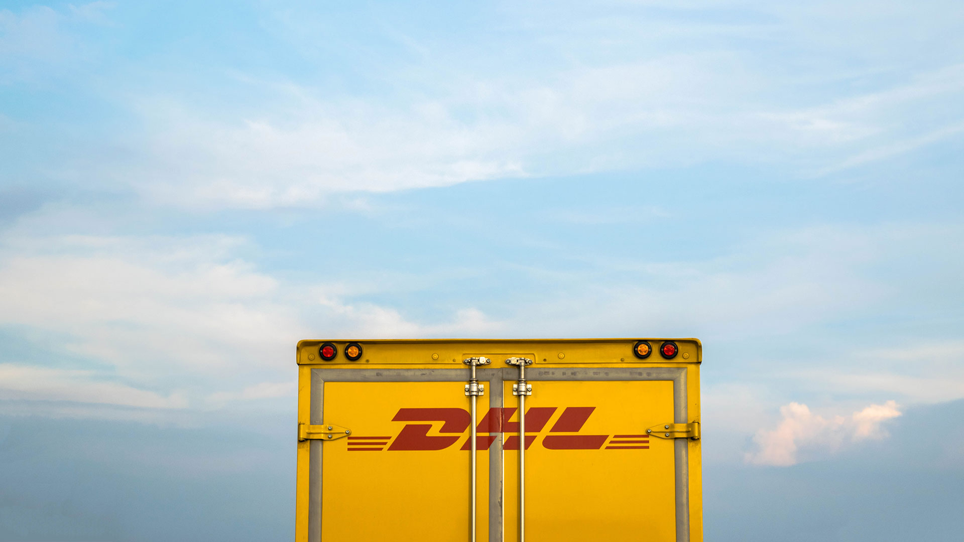 DHL truck back view