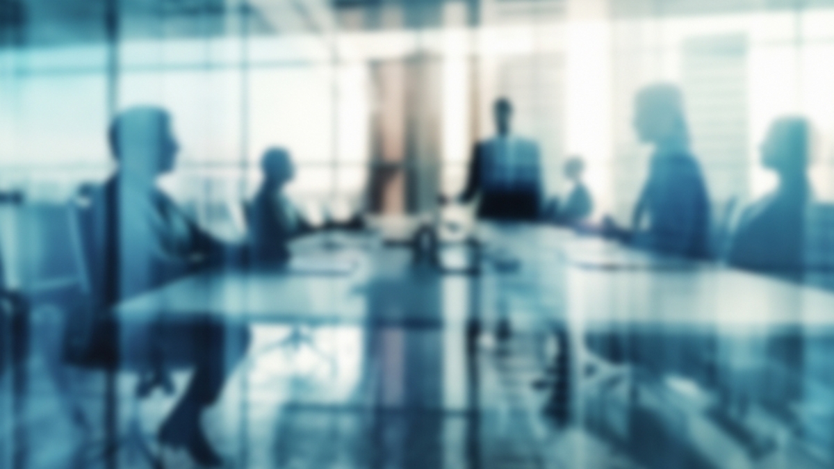 Blurred shot of a meeting in progress