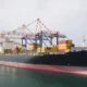 Freight shipping vessel docked in Durban shipping port