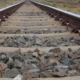 Close up of a railway line through the country side.