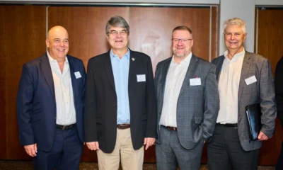 Group photo of: Arend du Preez: Vice Chair of SAFLA, Gavin Kelly: CEO of the Road Freight Association, Jonathan McDonald: Vice Chair of SAFLA’s and Freek van Rooyen - Partner: Shipping & Logistics at Shepstone & Wylie.