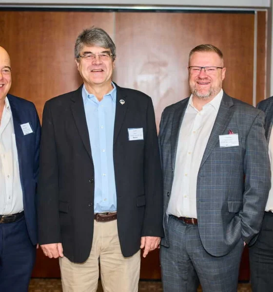 Group photo of: Arend du Preez: Vice Chair of SAFLA, Gavin Kelly: CEO of the Road Freight Association, Jonathan McDonald: Vice Chair of SAFLA’s and Freek van Rooyen - Partner: Shipping & Logistics at Shepstone & Wylie.