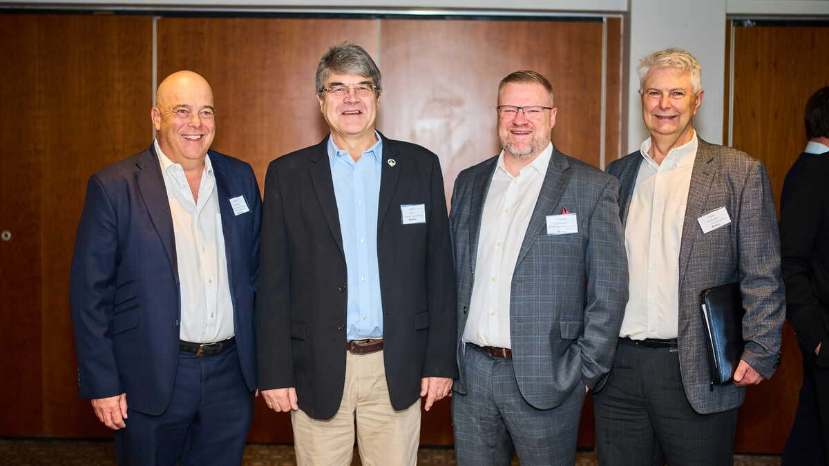 Group photo of: Arend du Preez: Vice Chair of SAFLA, Gavin Kelly: CEO of the Road Freight Association, Jonathan McDonald: Vice Chair of SAFLA’s and Freek van Rooyen - Partner: Shipping & Logistics at Shepstone & Wylie.