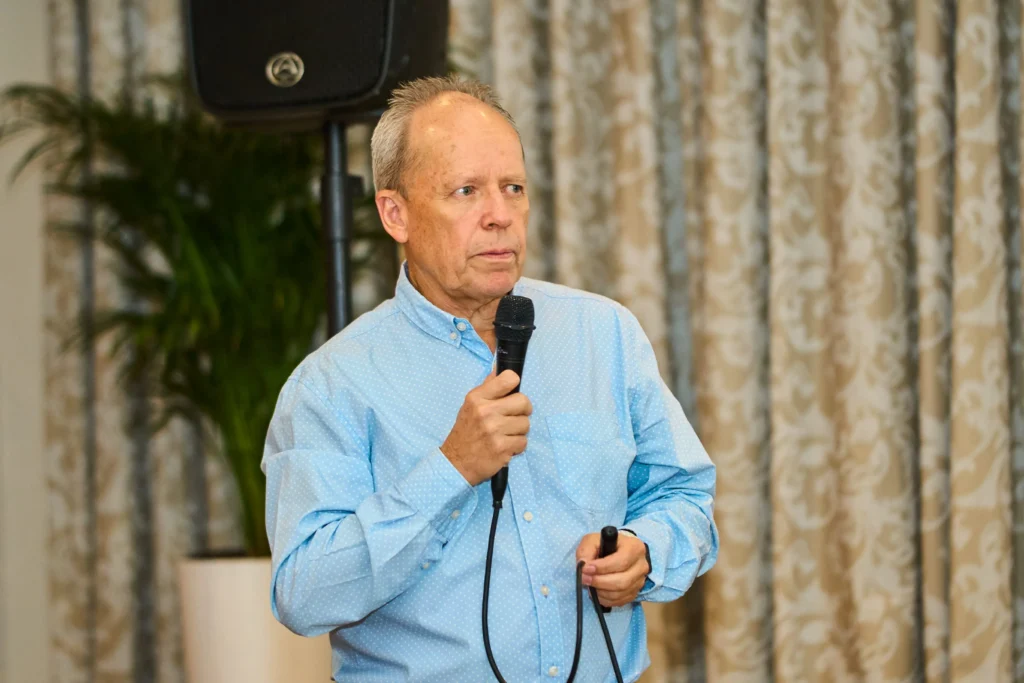 Ian Bird: Transport & Logistics Focal Area Lead – Business for South Africa – presenting at an event.