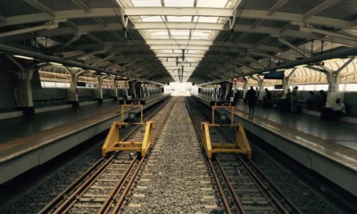 Train station platform at the International Airport Johannesburg