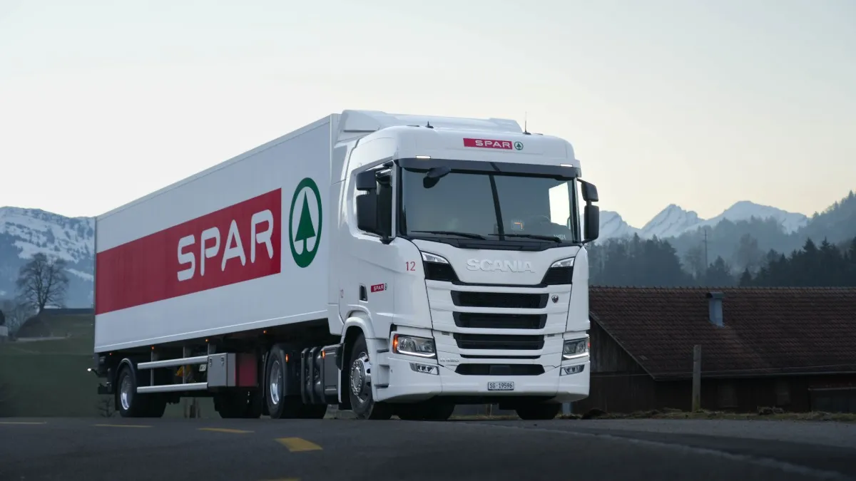 SPAR delivery truck out for delivery.